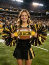 Personalized Football Cheer Pom Sign Custom Football Spirit Stick